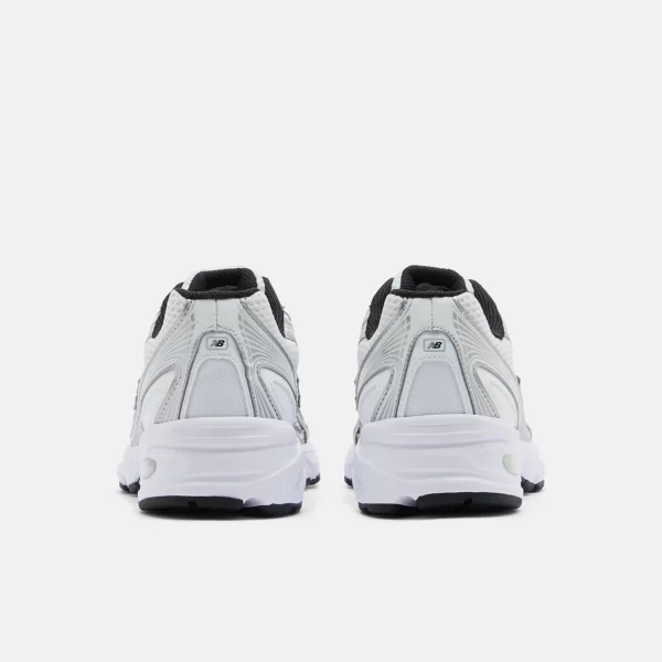 740 Shoes White with Metallic Silver and Black - Image 6