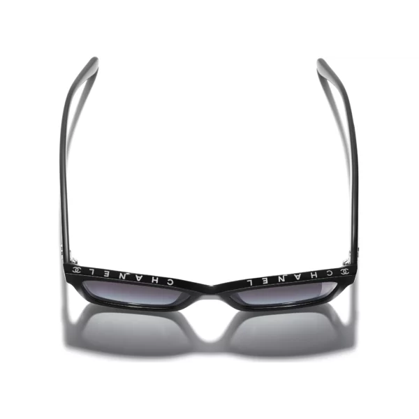 Channel Square Sunglasses - Black. Lenses: Grey, Polarized, Gradient - Image 4