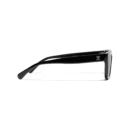 Channel Square Sunglasses - Black. Lenses: Grey, Polarized, Gradient