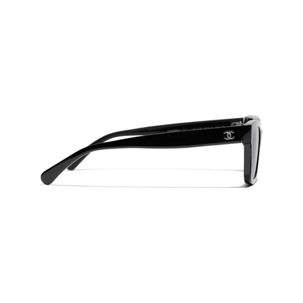 Channel Square Sunglasses - Black. Lenses: Grey, Polarized, Gradient - Image 3