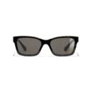 Channel Square Sunglasses - Black & Beige. Lenses: Brown