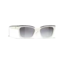 Channel Square Sunglasses - Black & White. Lenses: Grey, Gradient