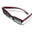 Channel Square Sunglasses - Black & Red. Lenses: Grey, Polarized, Gradient