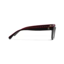 Channel Square Sunglasses - Black & Red. Lenses: Grey, Polarized, Gradient